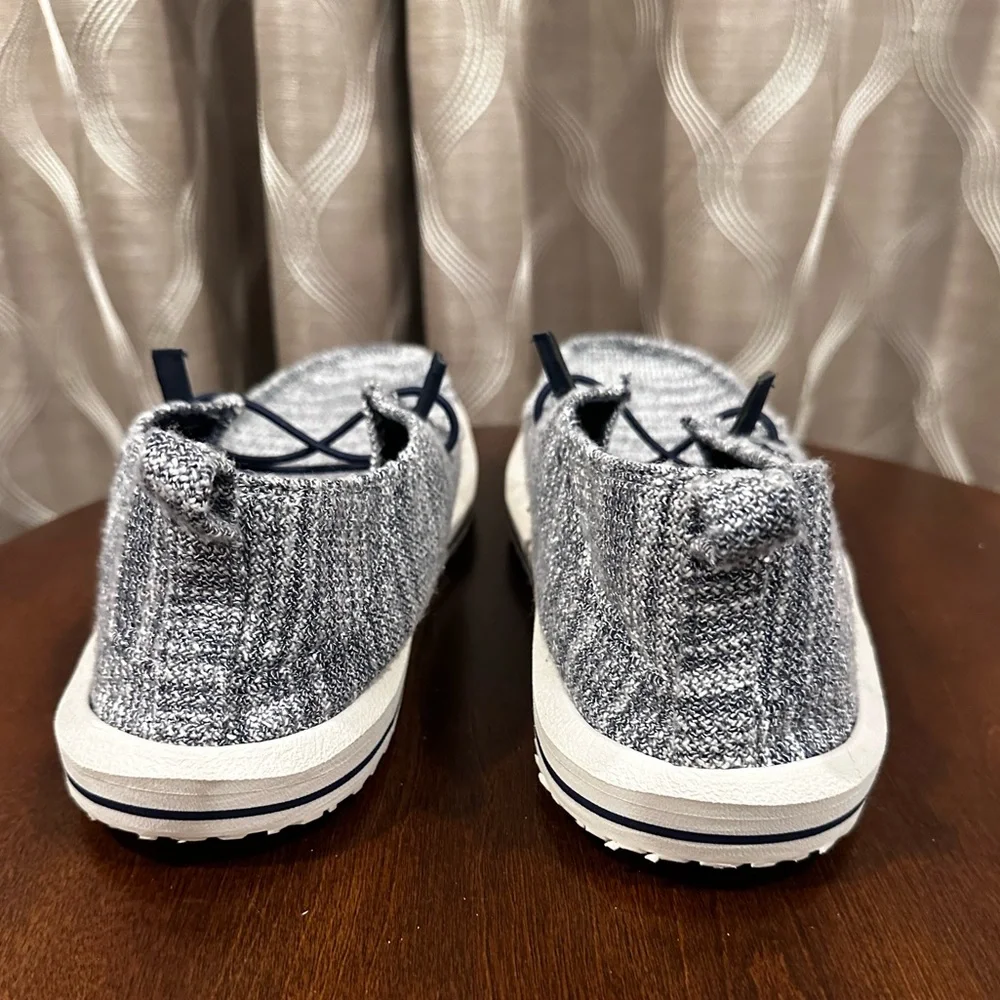 Maui & Sons Men’s Boat Shoes Gray Fabric Slip-On Casual Size: 11
